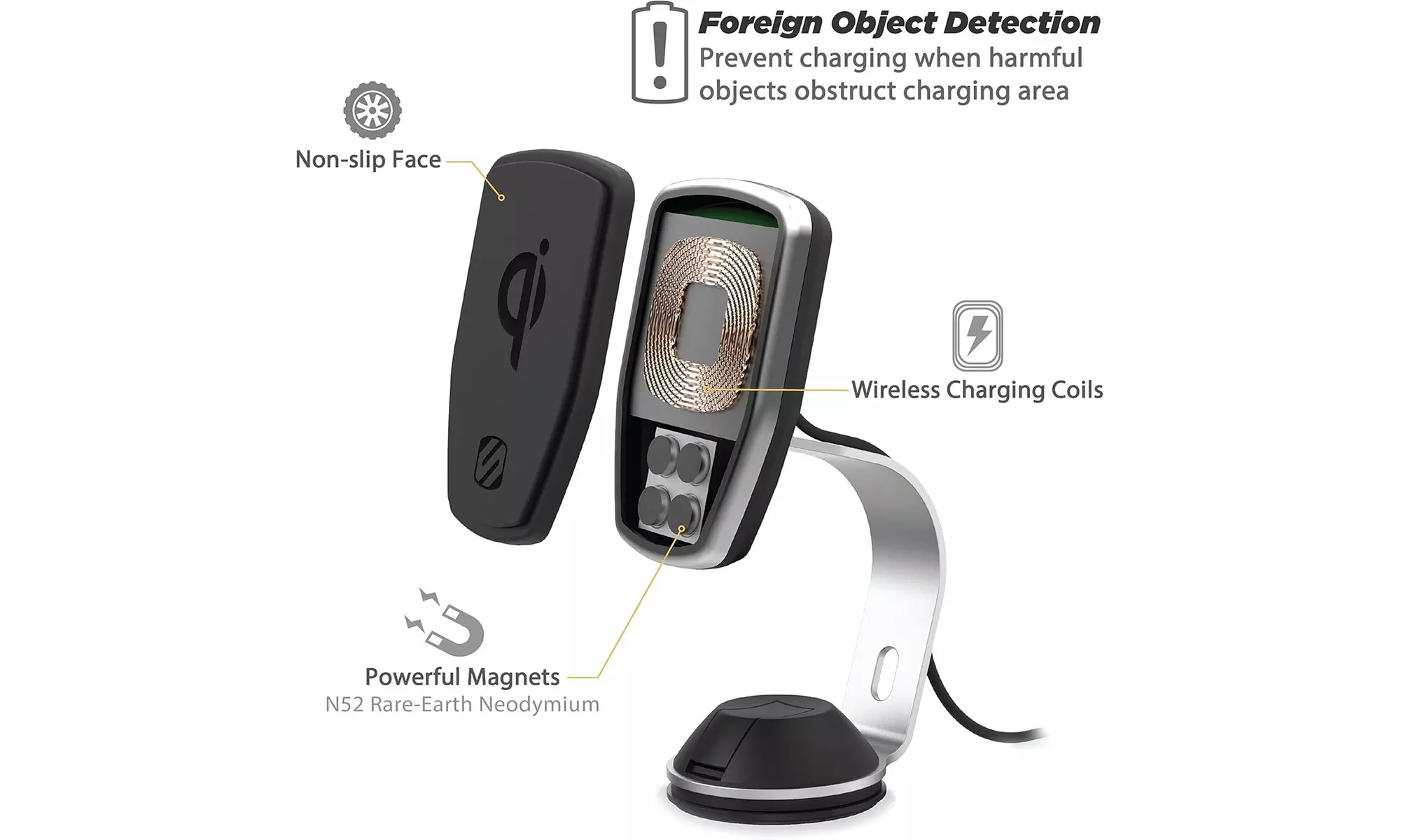Infinite Basics Scosche MagicMount Wireless Charging Magnetic Mount 