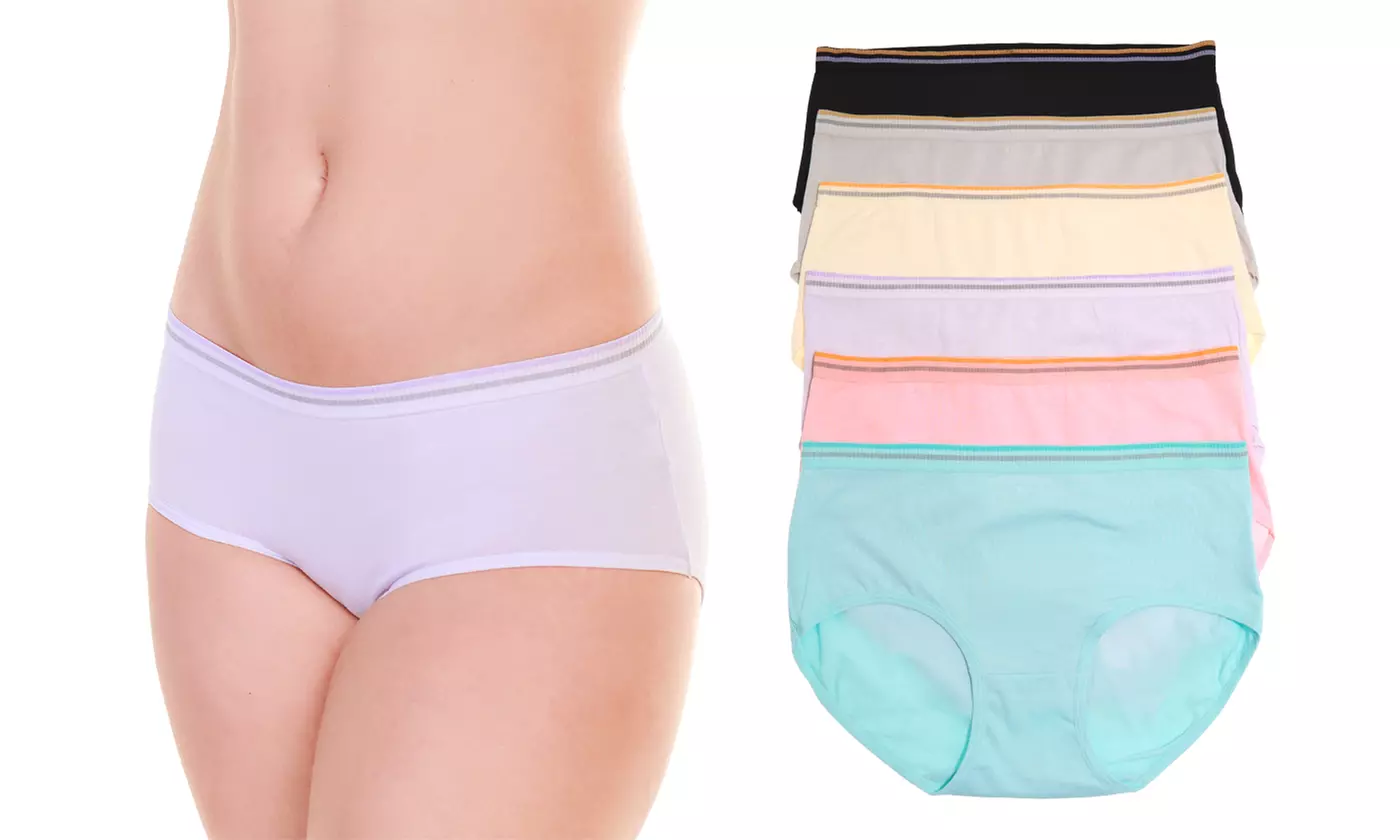 Angelina Six-Pack Cotton Hiphugger Panties for Women