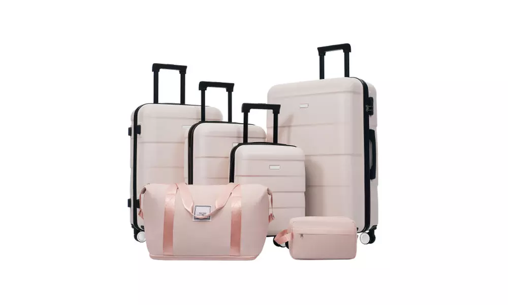 Six-Piece Luggage Set with Expandable Suitcases