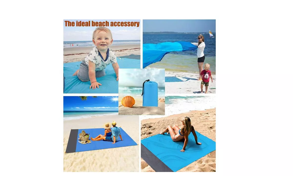 Sand Proof Beach Blanket Sandless Beach Mat Camping Picnic Blanket US Stock M/L - Primary Image