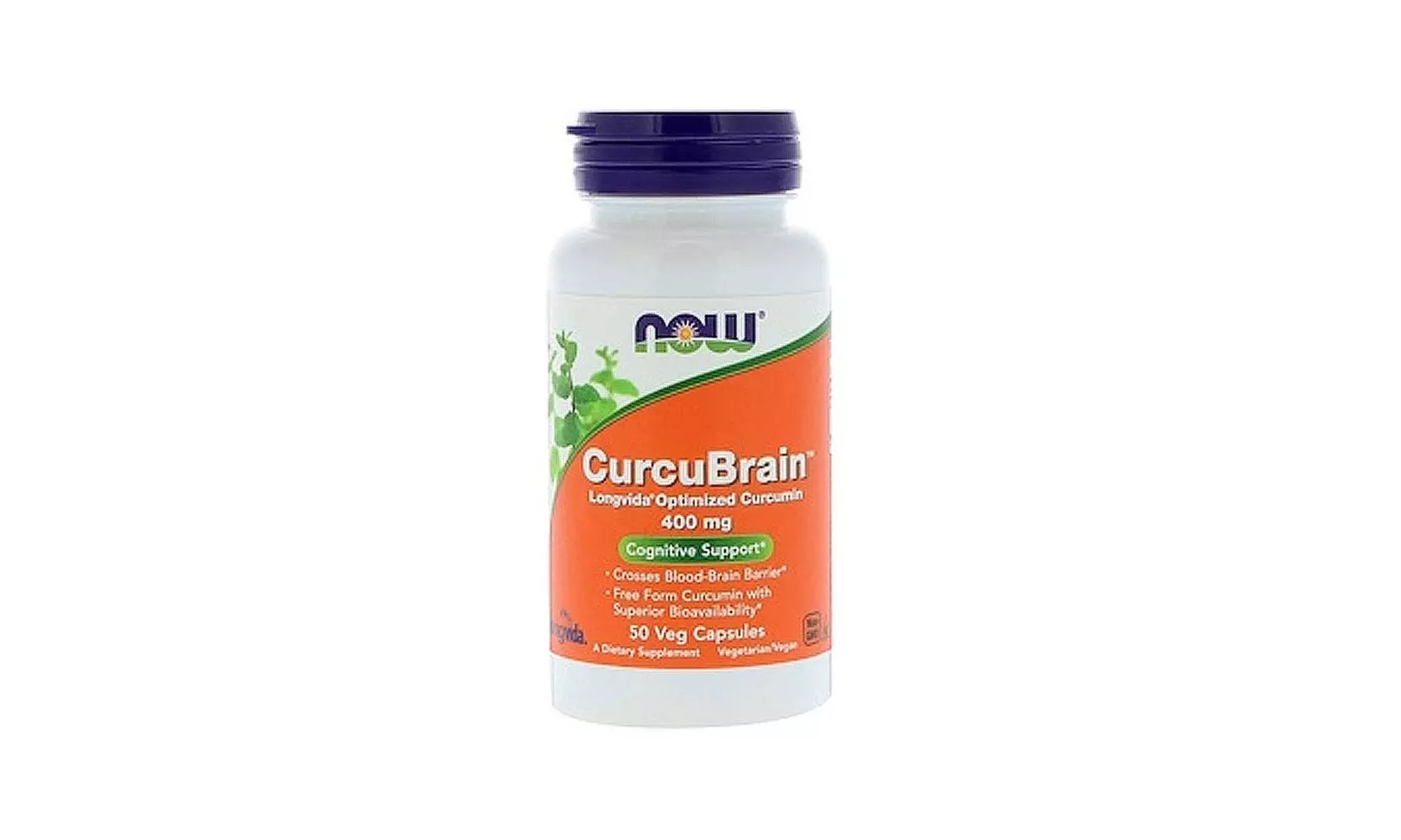 Now Supplements CurcuBrain 400 mg with Longvida Optimized Curcumin, 50 Veg Cap - Second Medium