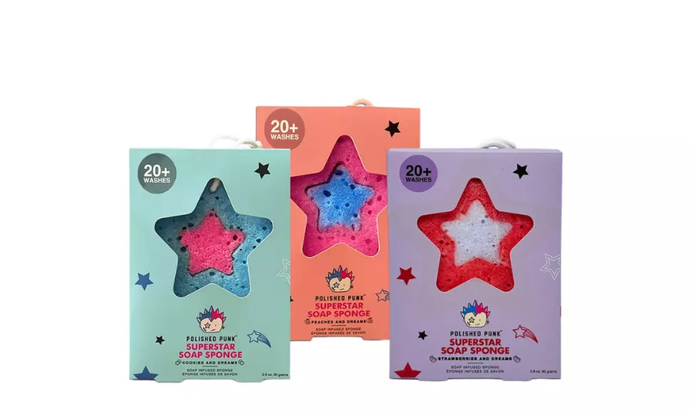 Polished Punk-Soap-Infused Body Sponge for Kids & Tweens - Multiple Options