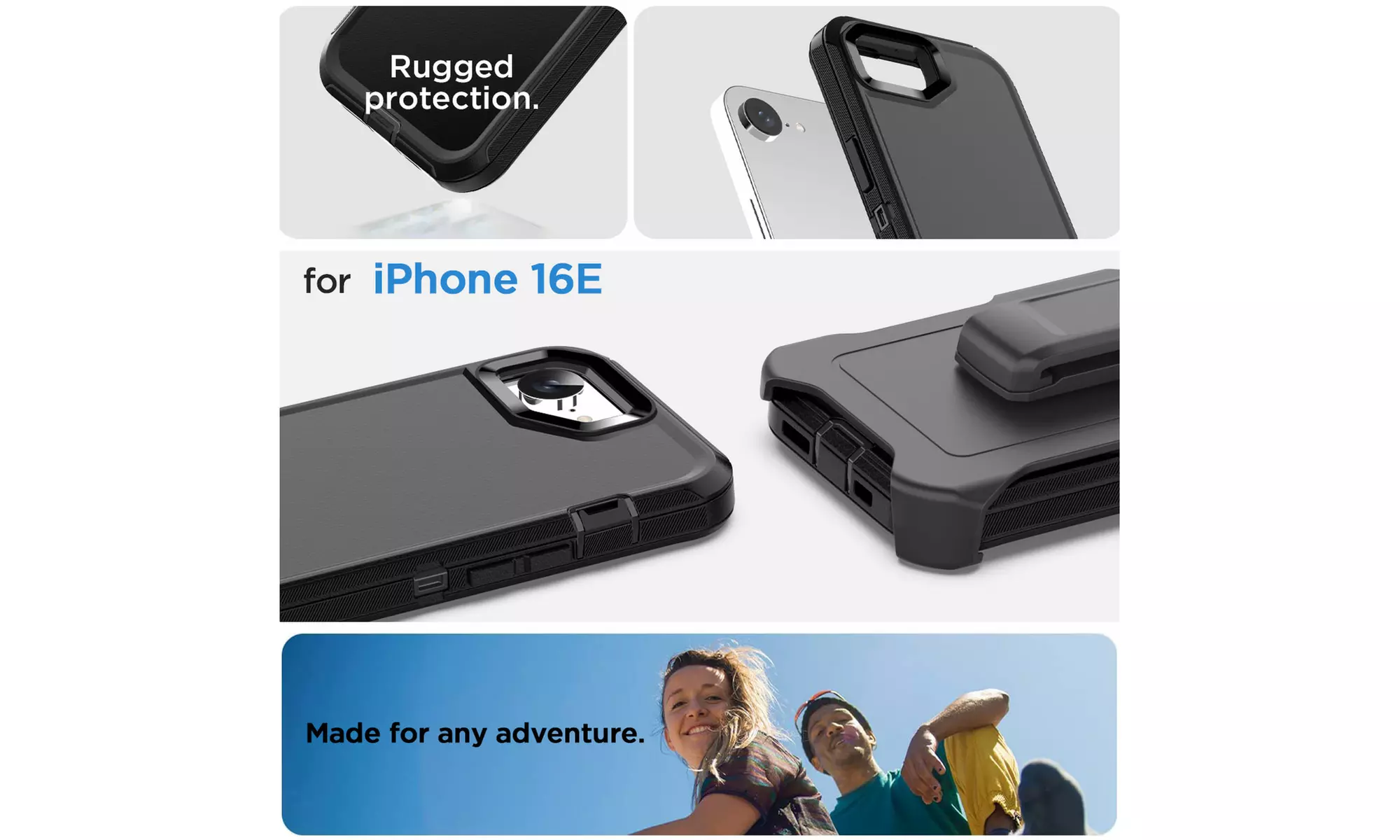 Shockproof Heavy-Duty Rugged Case for iPhone 16e (6.1")