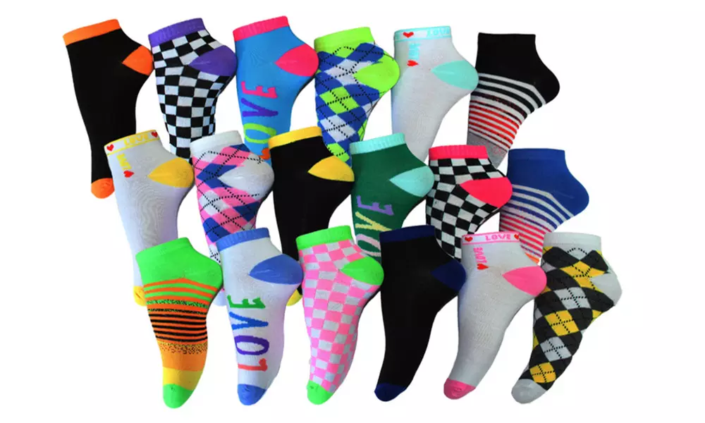 Frenchic Women's Fun Patterned No-Show Ankle Socks Mystery Deal (36-Pack)