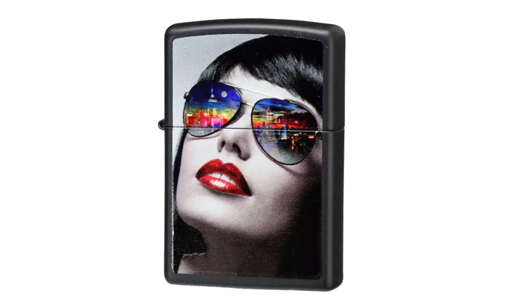 Zippo Reflective Sunglasses Lady, Black Matte, USA Windproof Lighter #29090 - Primary Image