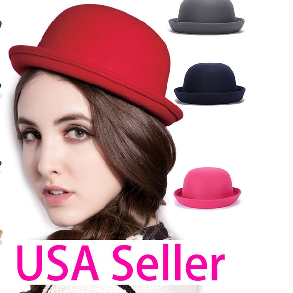 mens red bowler hat