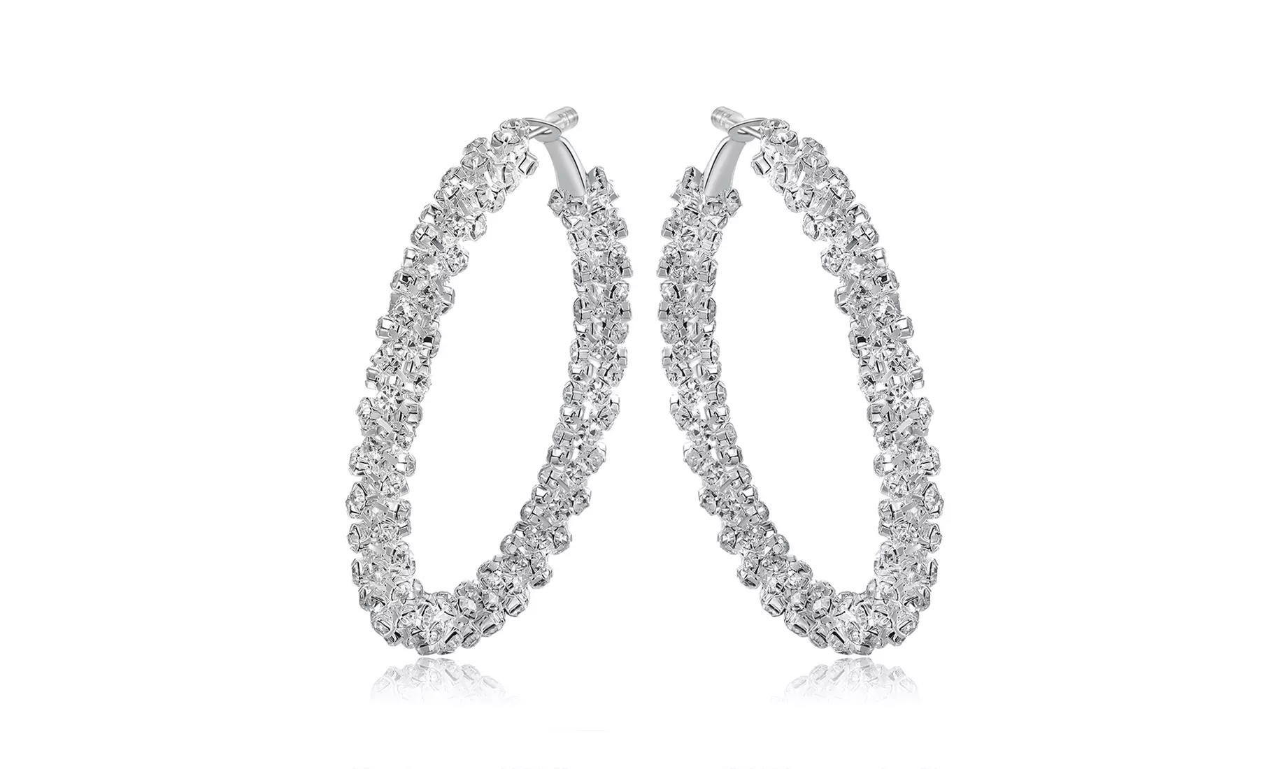 Double-Row Hoop Earrings  Made with crystals from Swarovski - Second Medium