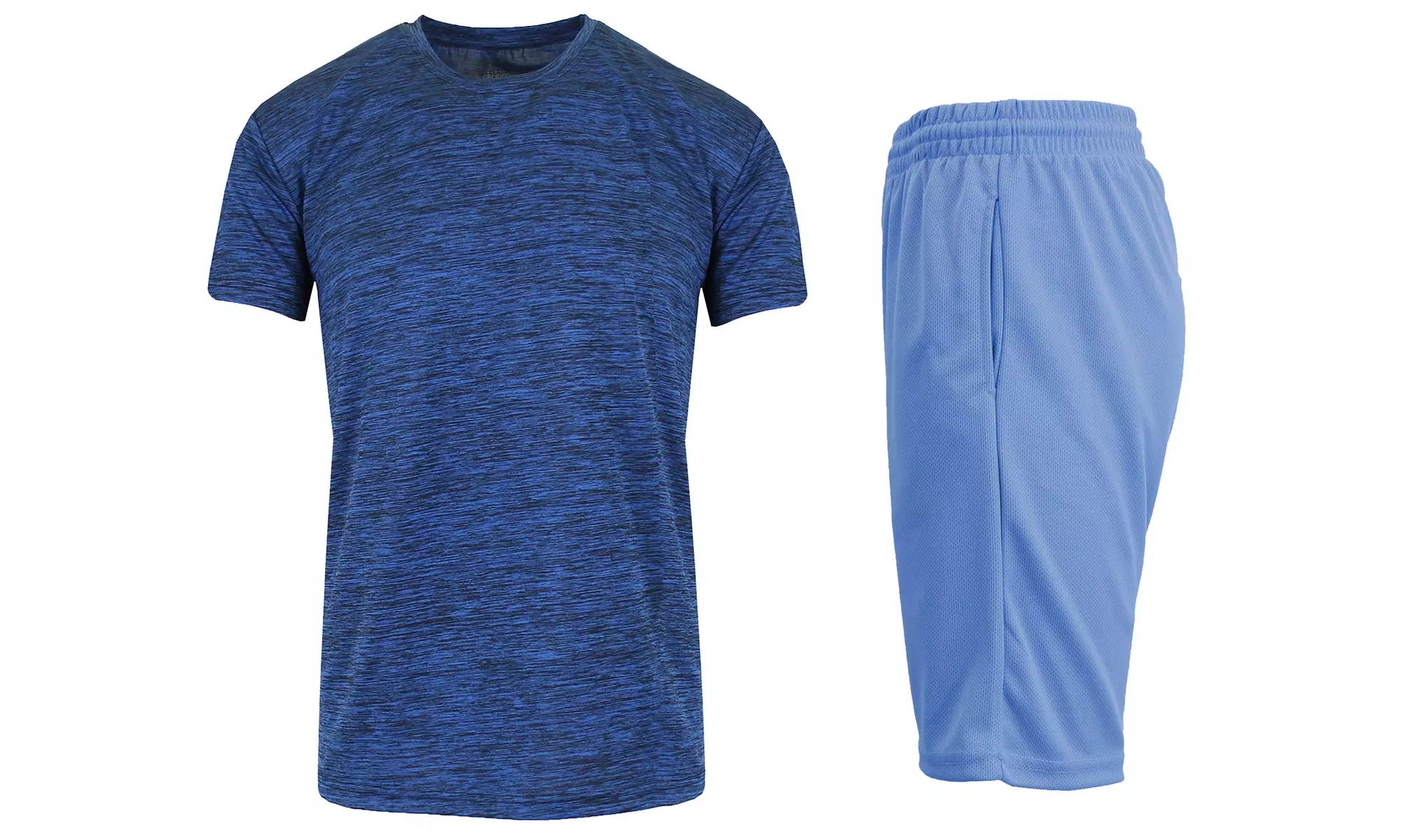 Men's Moisture Wicking Short Sleeve Tee & Mesh Shorts 2-Piece Top & Bottom Set