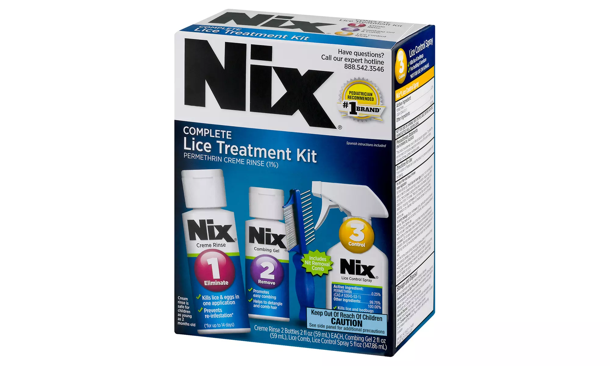 Nix Complete Lice Treatment Kit - (2) Creme Rinse, Combing Gel, Comb, Spray - Primary Image