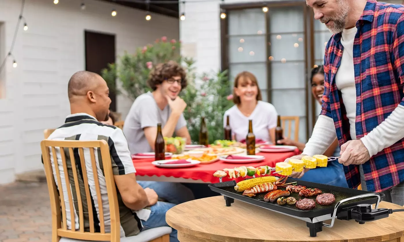 NewHome 1500W Electric Non-Stick BBQ Grill & Tabletop Griddle