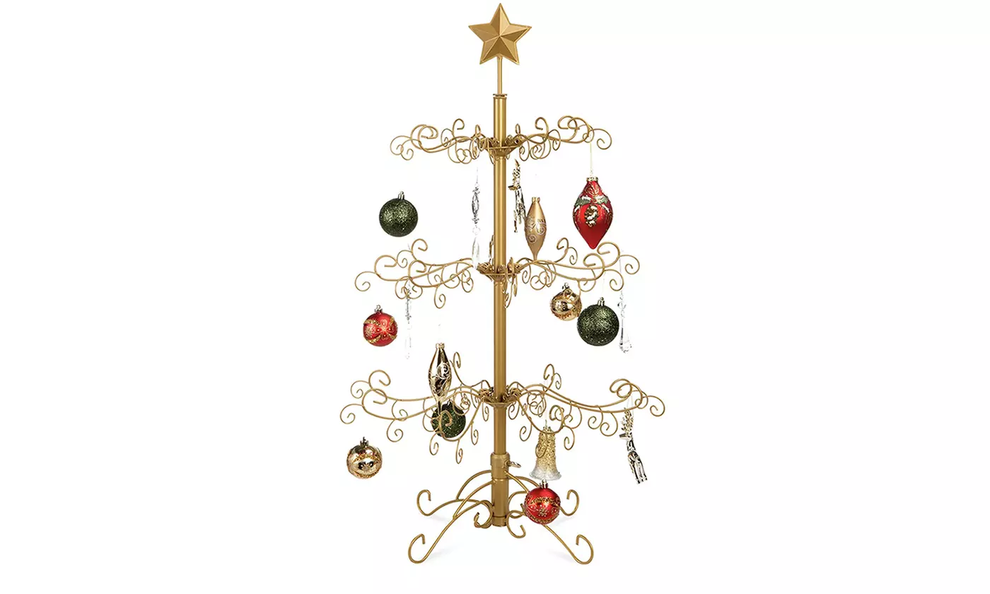 3ft Wrought Iron Ornament Display Christmas Tree w/Easy Assembly and Stand - Second Medium