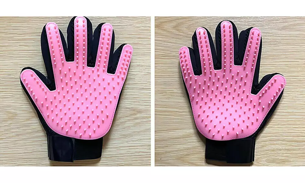 1-2 Pair Pet Dog Cat Deshedding Brush Grooming Glove Massage Hair Fur Removal