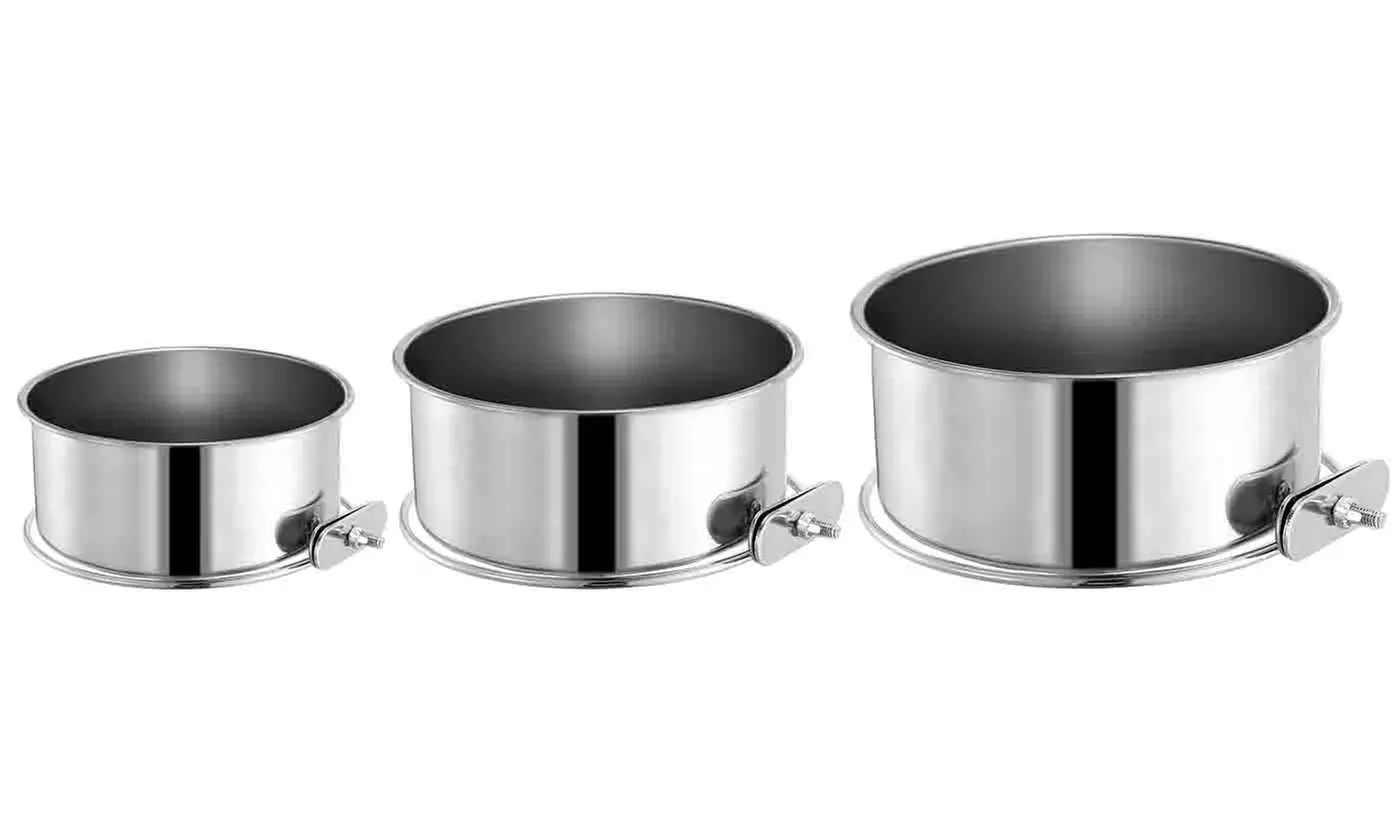 iMounTEK Stainless Steel Hanging Dog Food and Water Crate Bowl for Kennel Cages