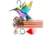 Glass Hummingbird Wind Chimes Outdoor Windchimes Indoor Stained Glass Wind Chime - Second Medium