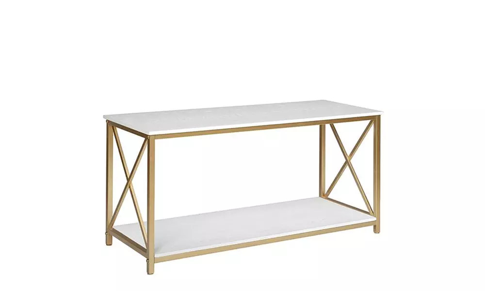 2-Tier Console Table, Gold Sofa Entry Table - Primary Image