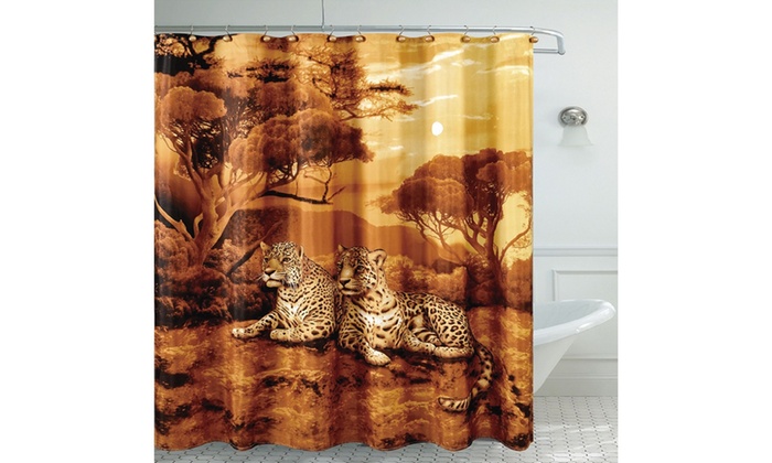 Up To 36 Off On Shower Curtain Cheetah Groupon Goods