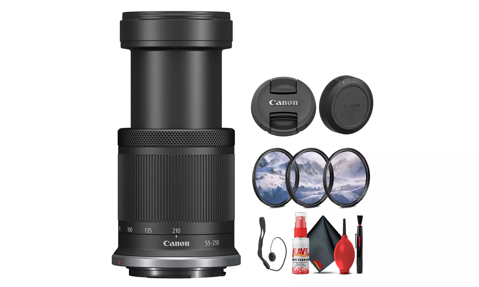 Canon RF-S 55-210mm f/5-7.1 IS STM Lens Bundle (A-Grade Refurbished)