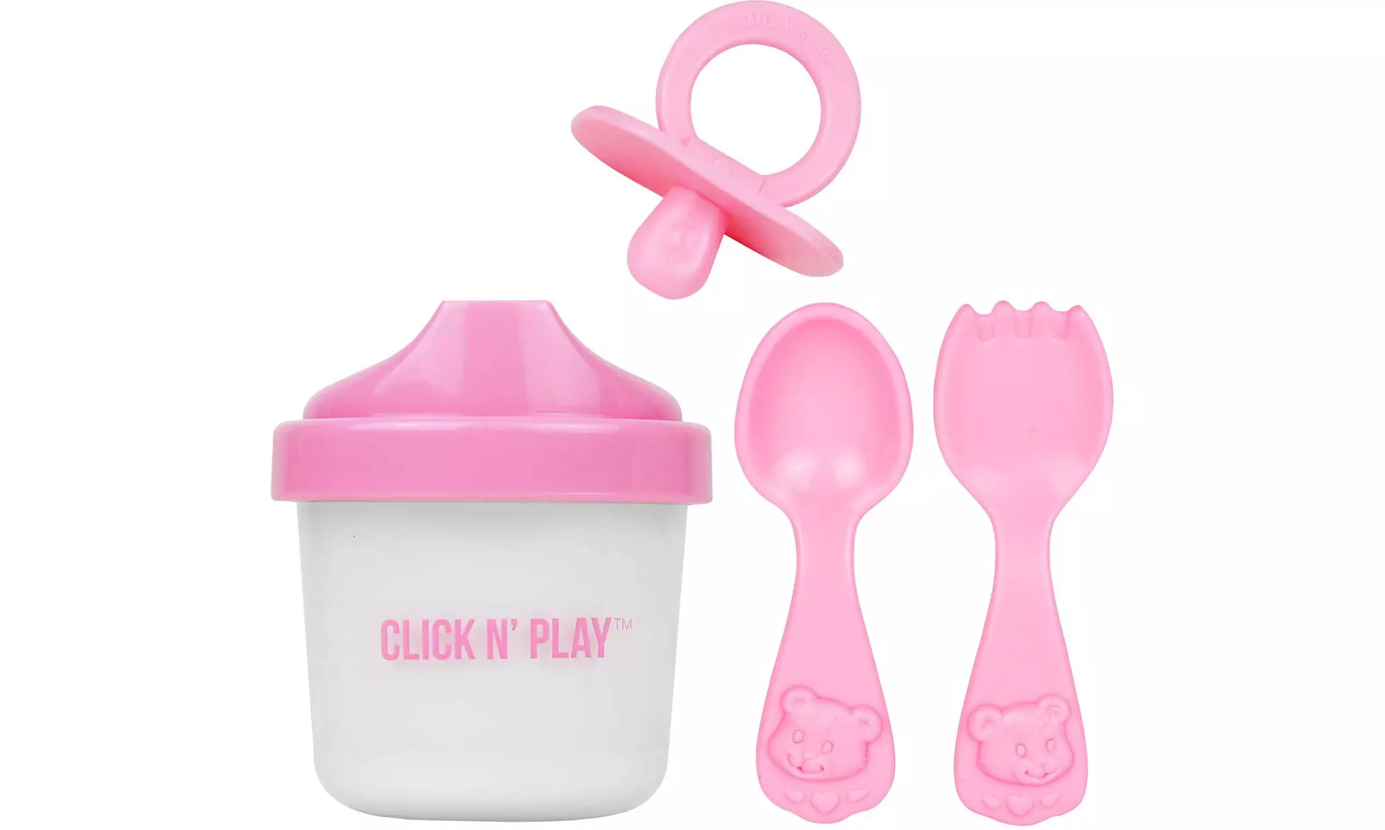 Baby Doll Magic Disappearing Sippy Cup and Doll Pacifier Set., Pink - Primary Image