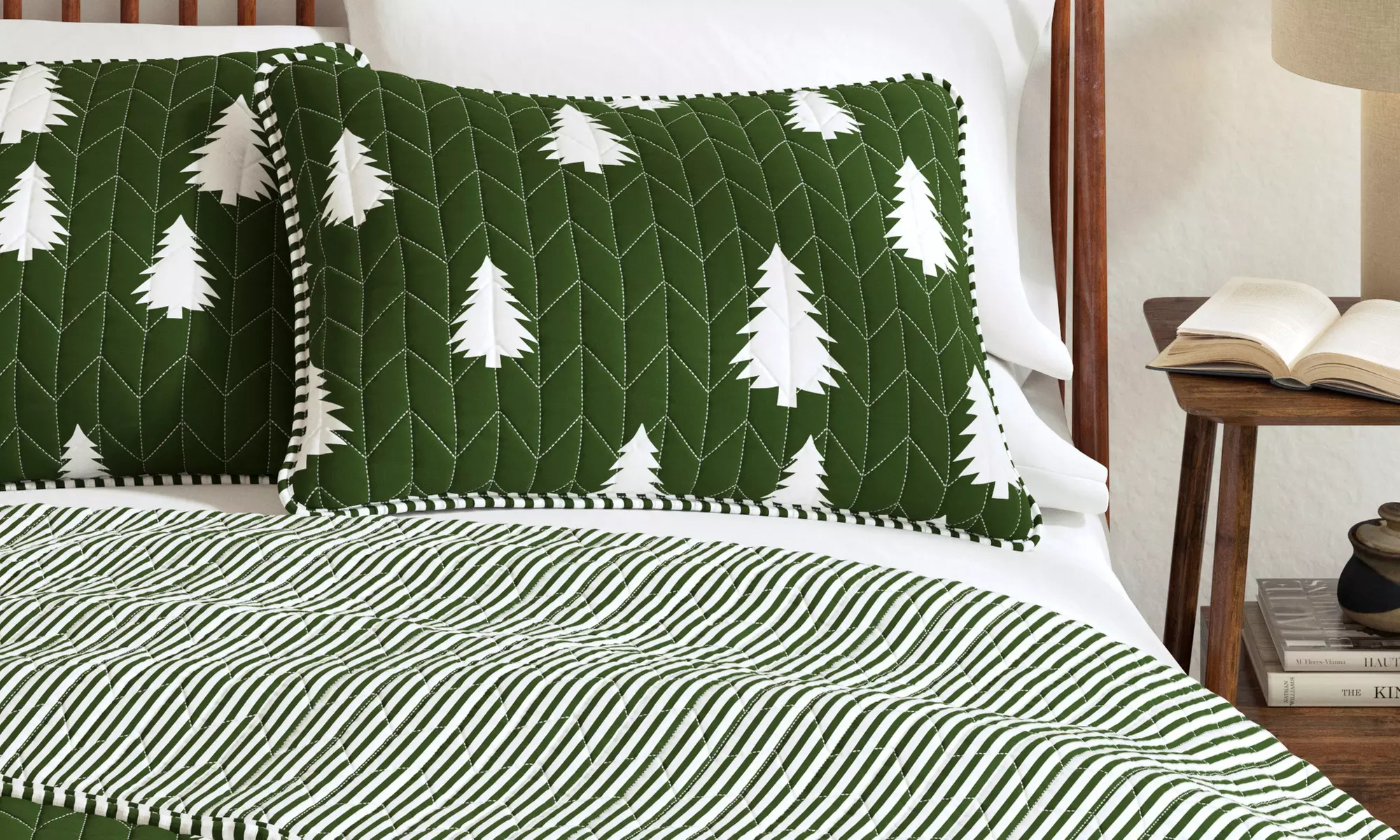 Reversible Winter Printed Quilt Set with Shams (2 or 3-Piece)
