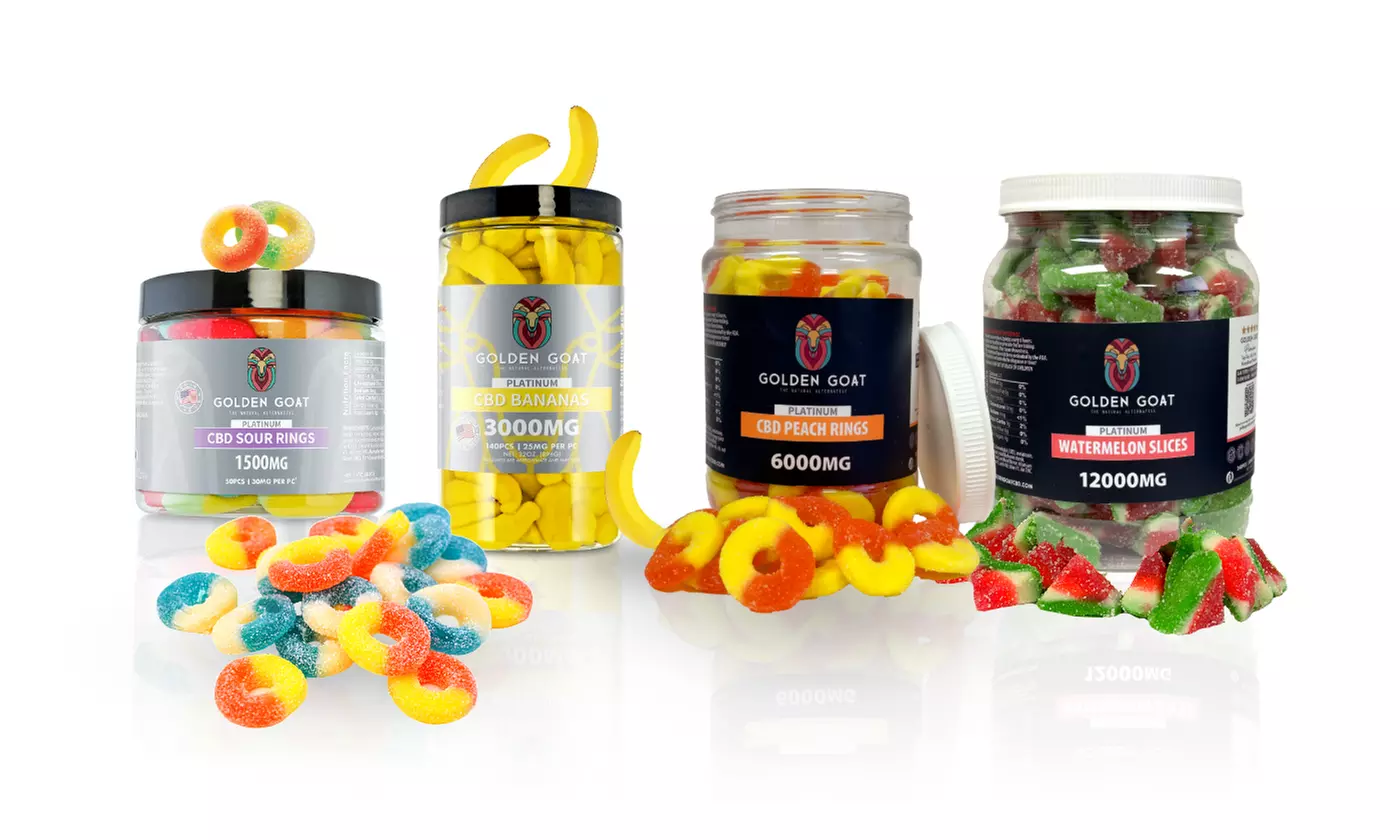 3000MG - 12,000MG Premium Grade CBD Infused Gummies by Golden Goat