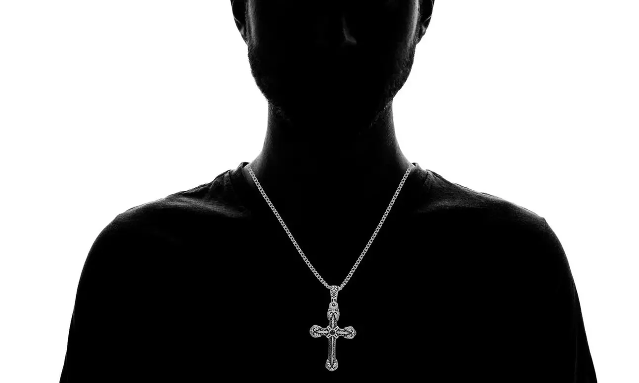 Stainless Steel Gothic Cross Pendant Necklace - Second Medium