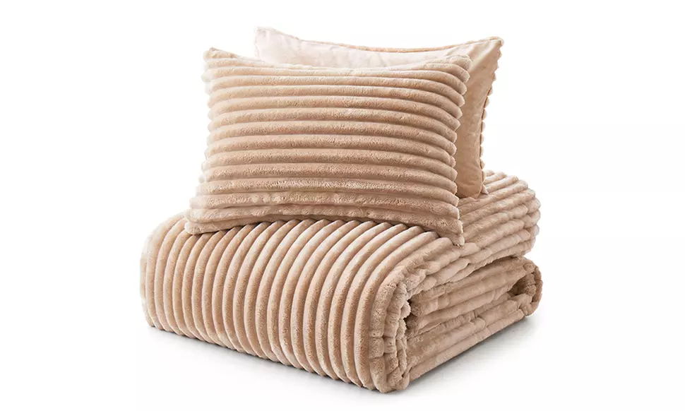 Peace Nest 3 Piece Fluffy Faux Fur Comforter set