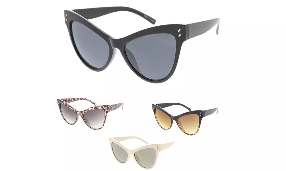 Heritage Modern "Mega-Meow" Thick Cat Eye Frame Sunglasses - Primary Image