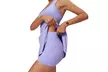 Women Tennis Athletic Zip Tank Dress with Shorts and Padded Bra - Second Medium
