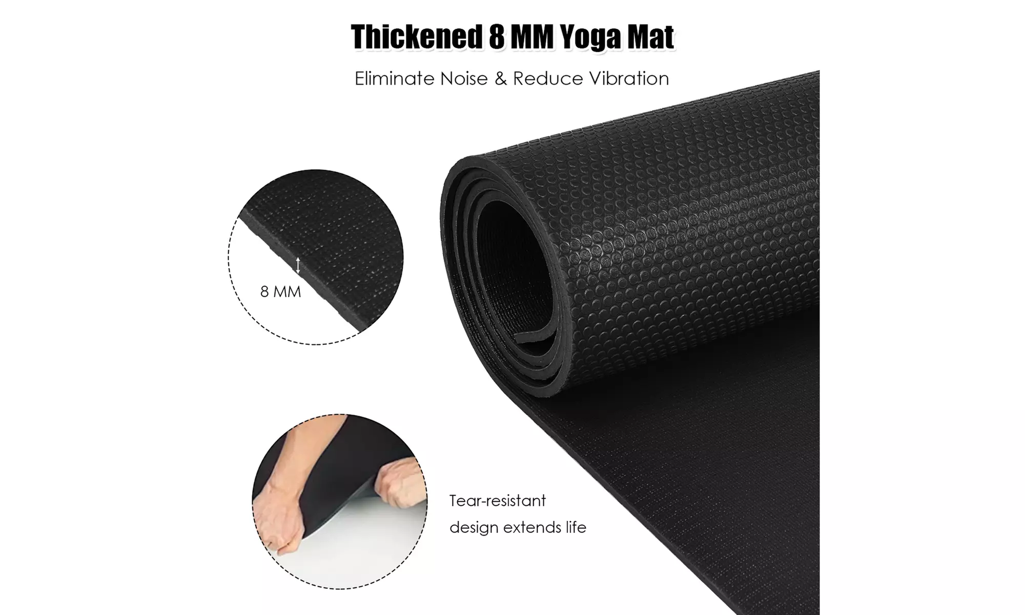 Large Yoga Mat 6' x 4' x 8 mm Thick Workout Mats for Home Gym Flooring
