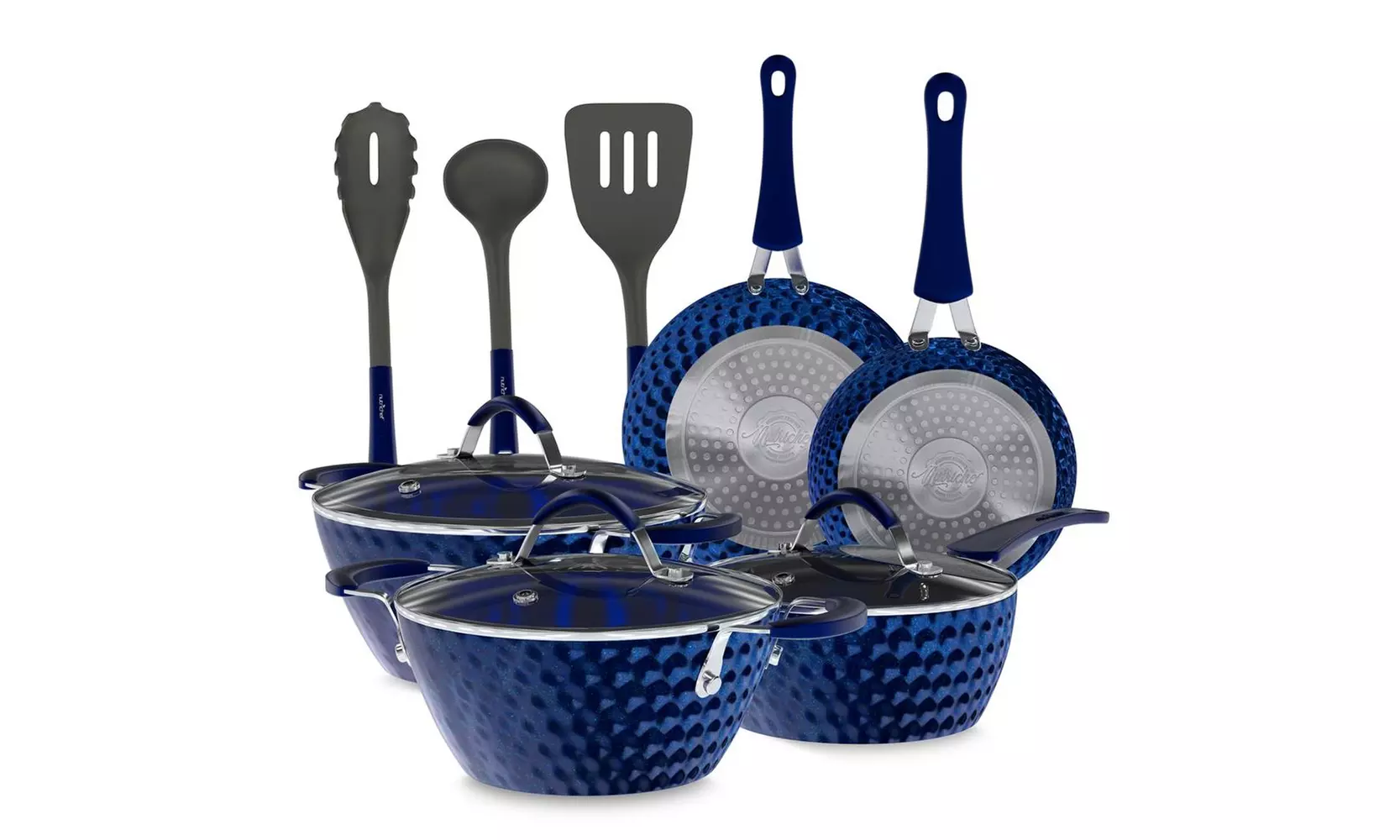 Kitchen Cookware Set with Elegant Diamond Pattern, Non-Stick (11-Piece Set) - Second Medium