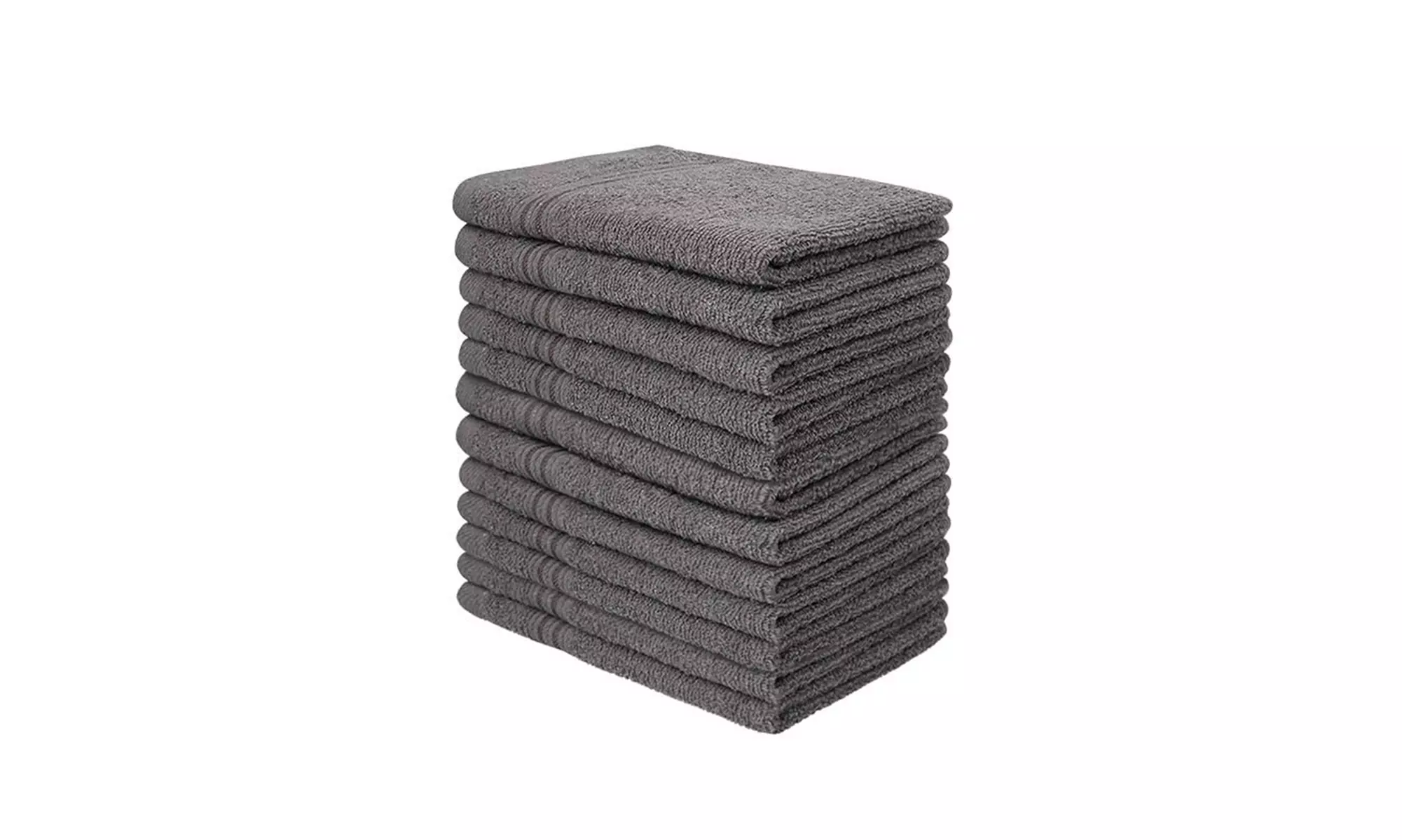 JML Soft and Durable Gray 100% Cotton Kitchen Towels - Set of 12 (14" x 29") - Primary Image
