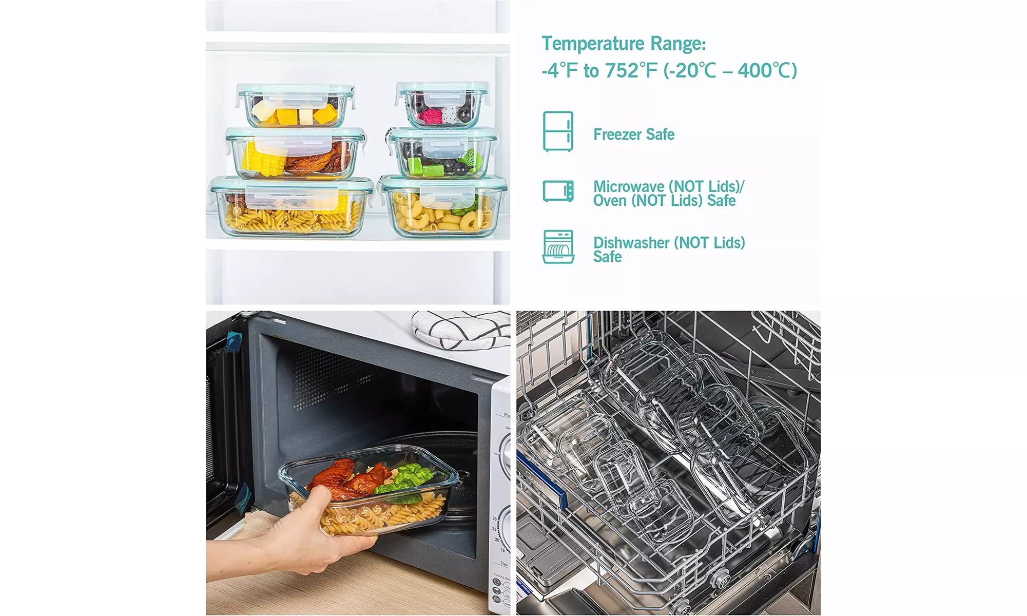8 Pack Glass Food Storage Containers with Lids - Second Medium