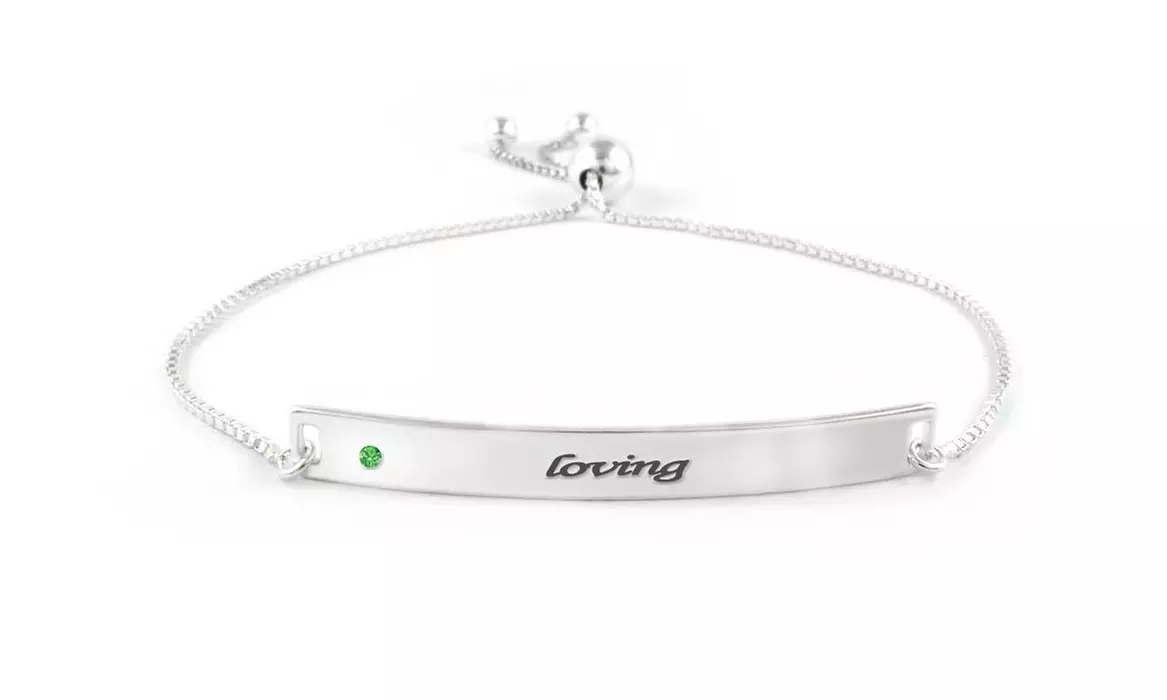 925 Sterling Silver Adjustable Bracelet With Love Engravings - Multiple Options