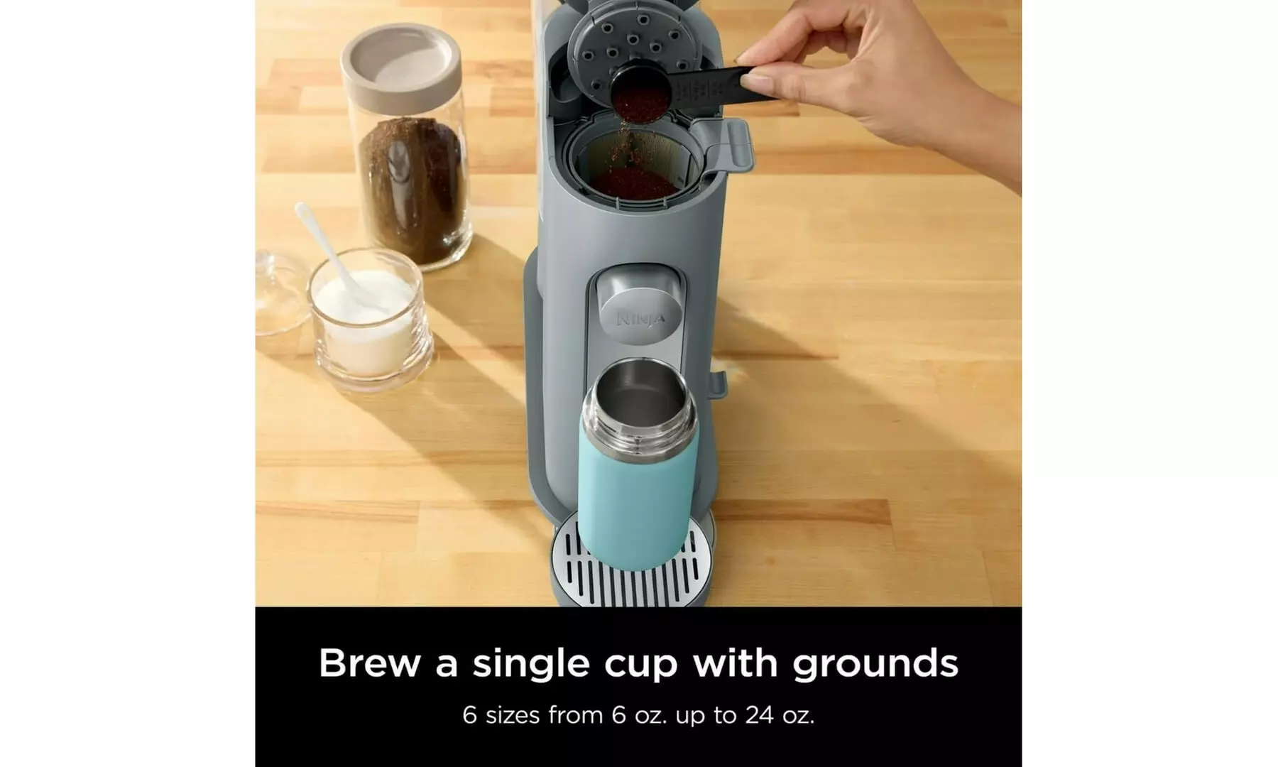 Refurbished Ninja PB040 Pods & Grounds Coffee Maker, 4 Brew Styles