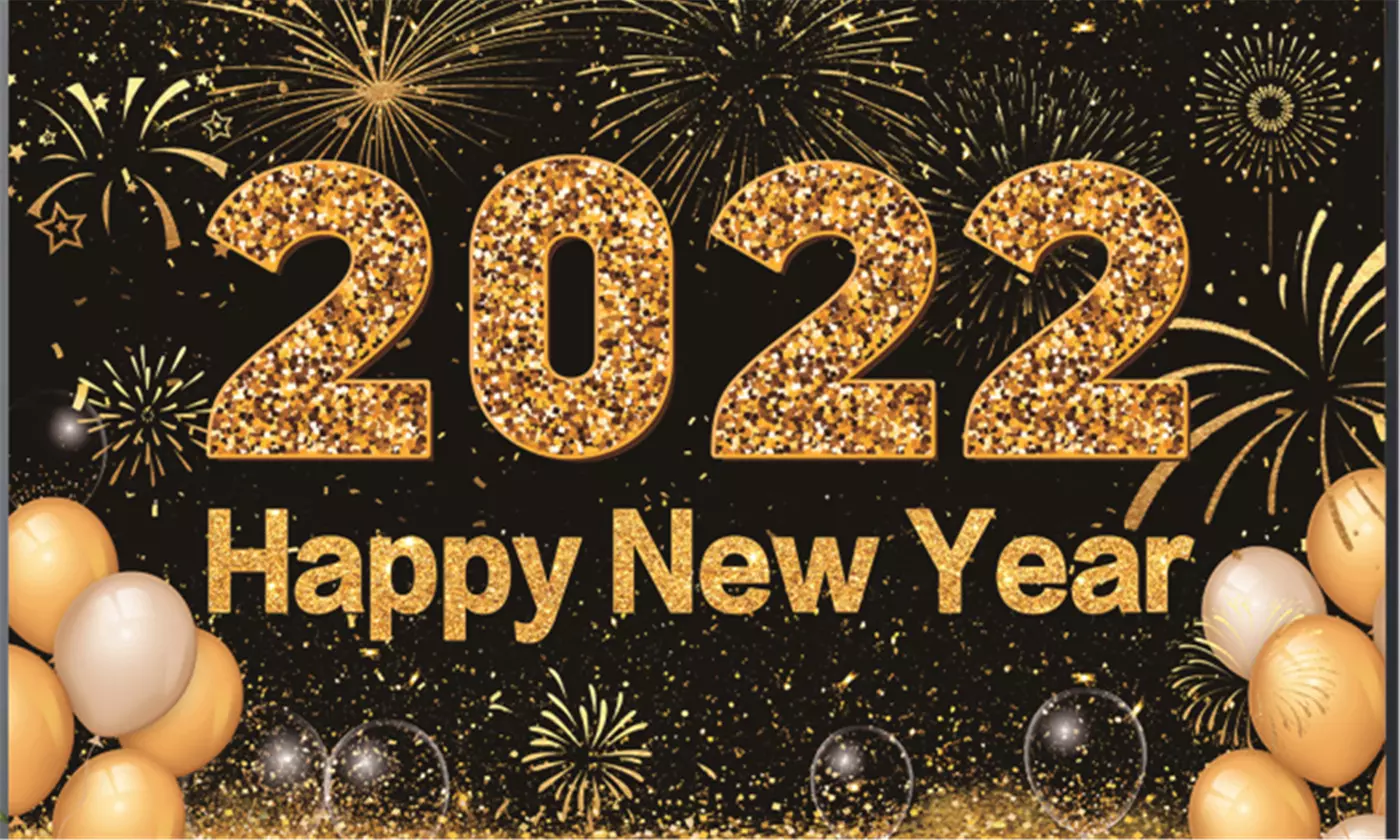 2022 New Year Banner Happy New Year Backdrop New Years Eve Party Supplies - Primary Image