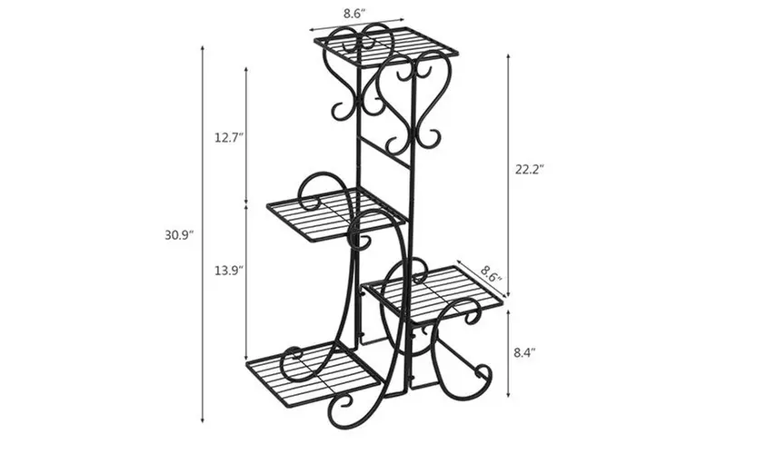 4 Potted Flower Metal Plant Pot Stand Decoration for Indoor Outdoor Garden