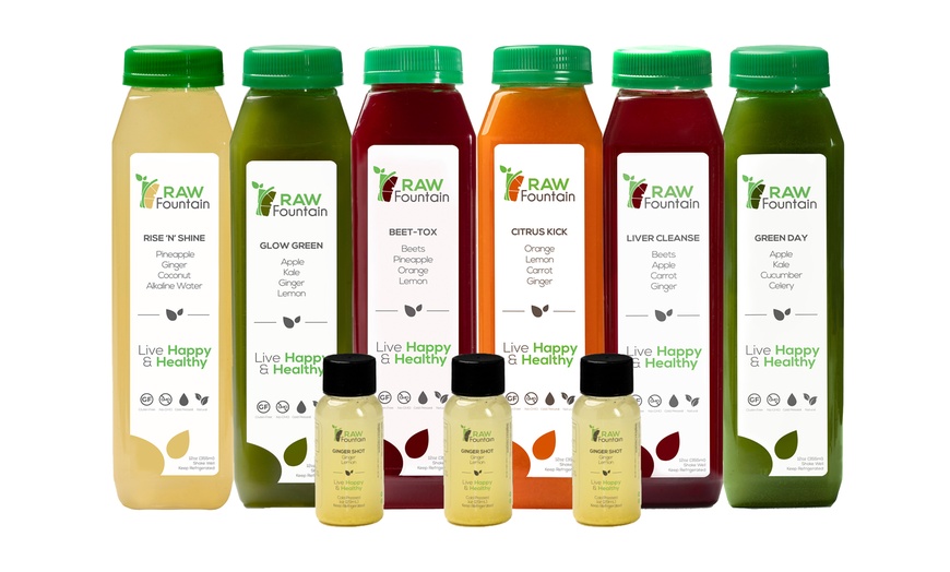 Image 1: Juice Cleanse Detox - Raw Fountain - All Natural Cold Pressed  - 1 3 5 7 Day