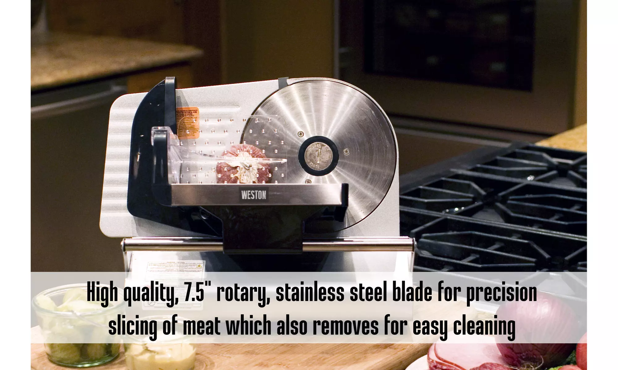 Weston 7.5" 200 Watt Meat Slicer - Second Medium