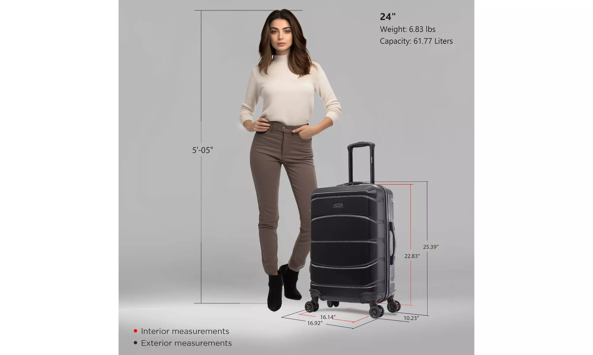 DUKAP Sense Lightweight Hardside Spinner Luggage 20"/24"/28"