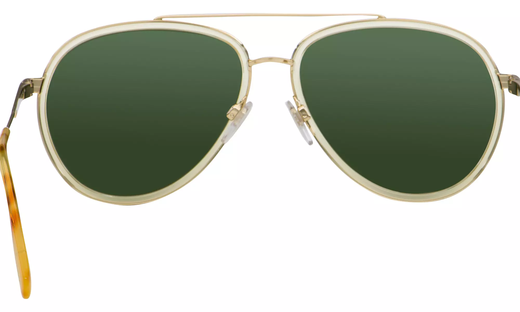 Burberry Oliver Sunglasses BE 3125 101771 59 Gold  Green Lens - Second Medium