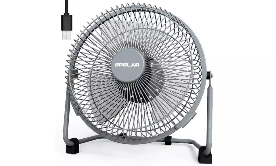 OPOLAR 9 Inch USB Fan, USB Powered Desk Fan, Grey - Primary Image