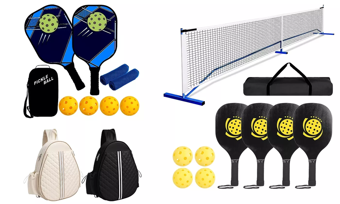 iMounTEK Pickleball Set with Paddles, Indoor and Outdoor Balls with Carry Bag