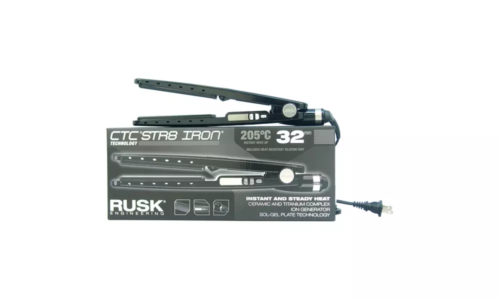Rusk CTC Str8 Model IRECTC2092C - Black Unisex 1.25 Inch Flat Iron - Primary Image
