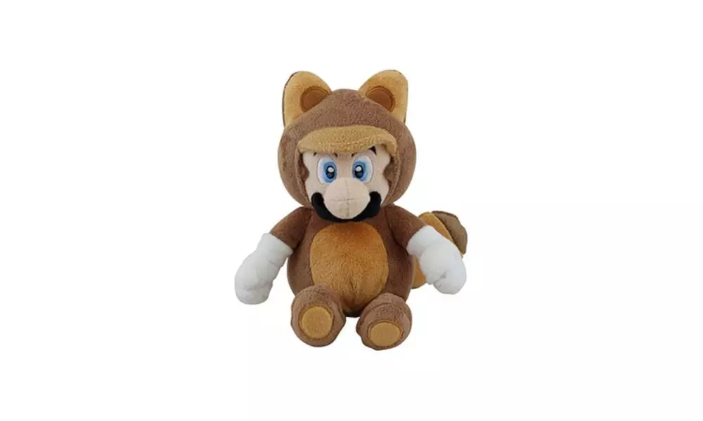 Nintendo Super Mario Tanooki Mario Cute Soft Plush Toy 9" - Primary Image
