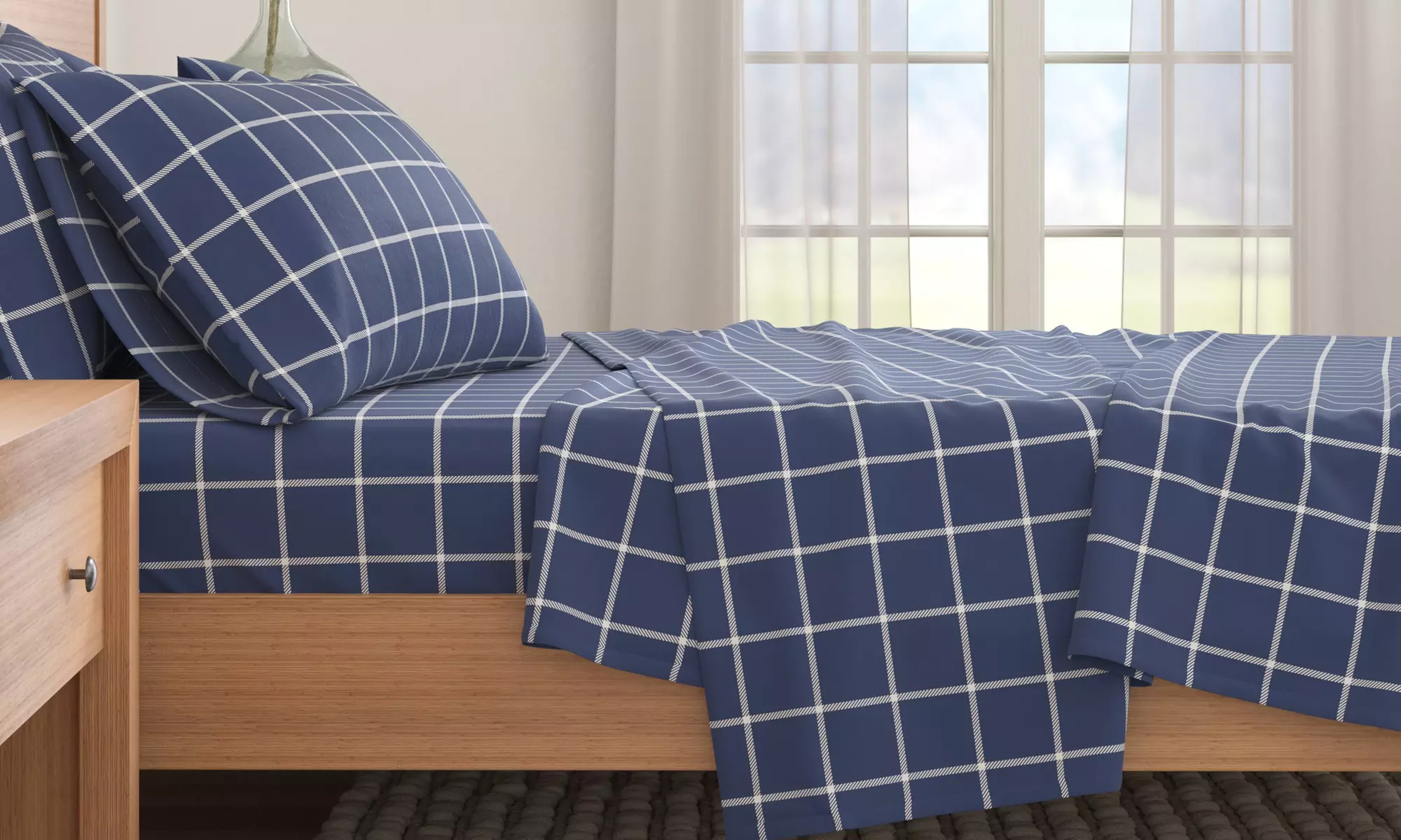 FreshFolds Premium Turkish Cotton Printed Flannel Sheet Set
