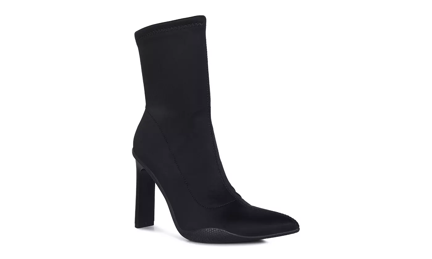 London Rag Tokens Pointed Heel Ankle Booties