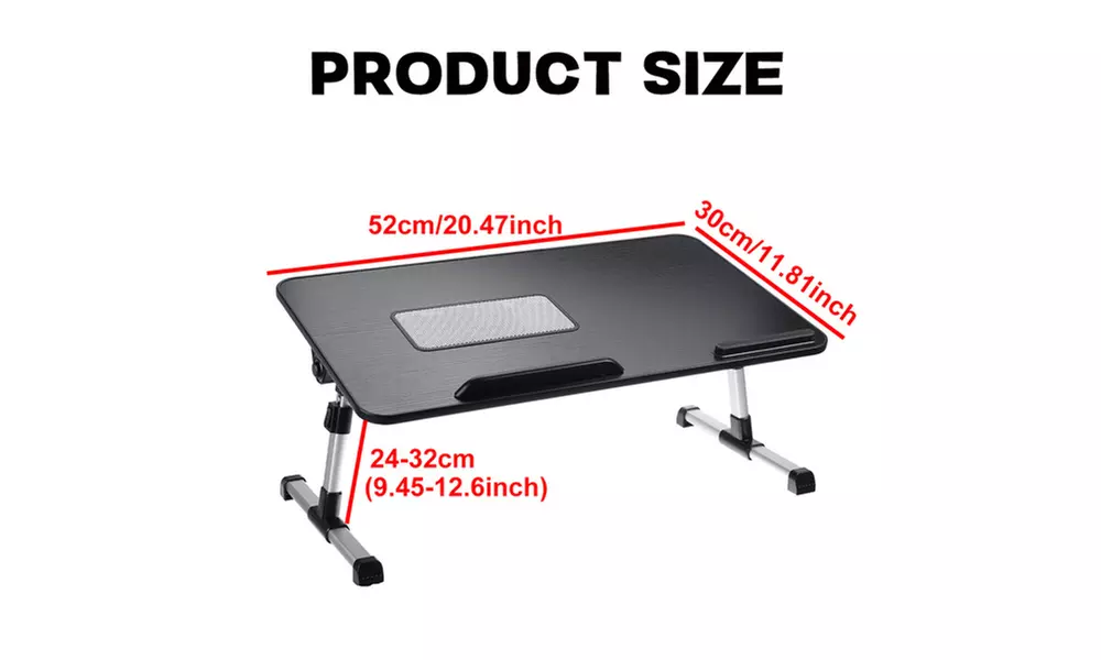 Portable Folding Laptop Stand Holder Study Table Desk Cooling Fan