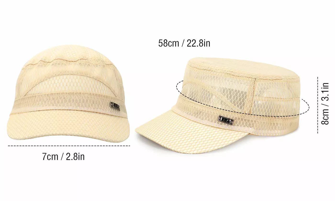 Quick Dry Mesh Short Brim Flat Top Hat for Women or Men