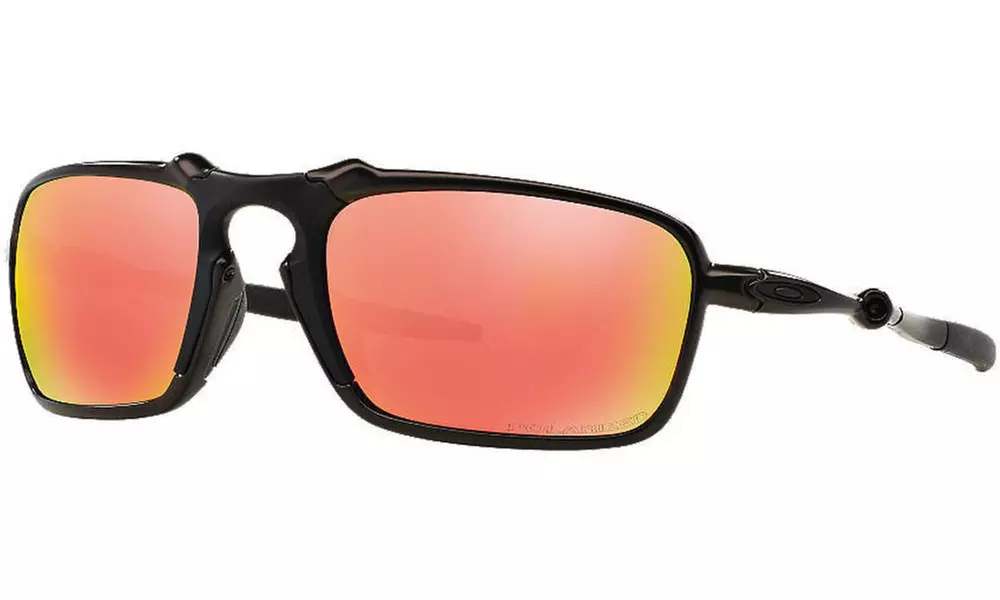 Oakley Men's Badman OO6020-03 Polarized Ruby Iridium Rectangular Sunglasses - Primary Image