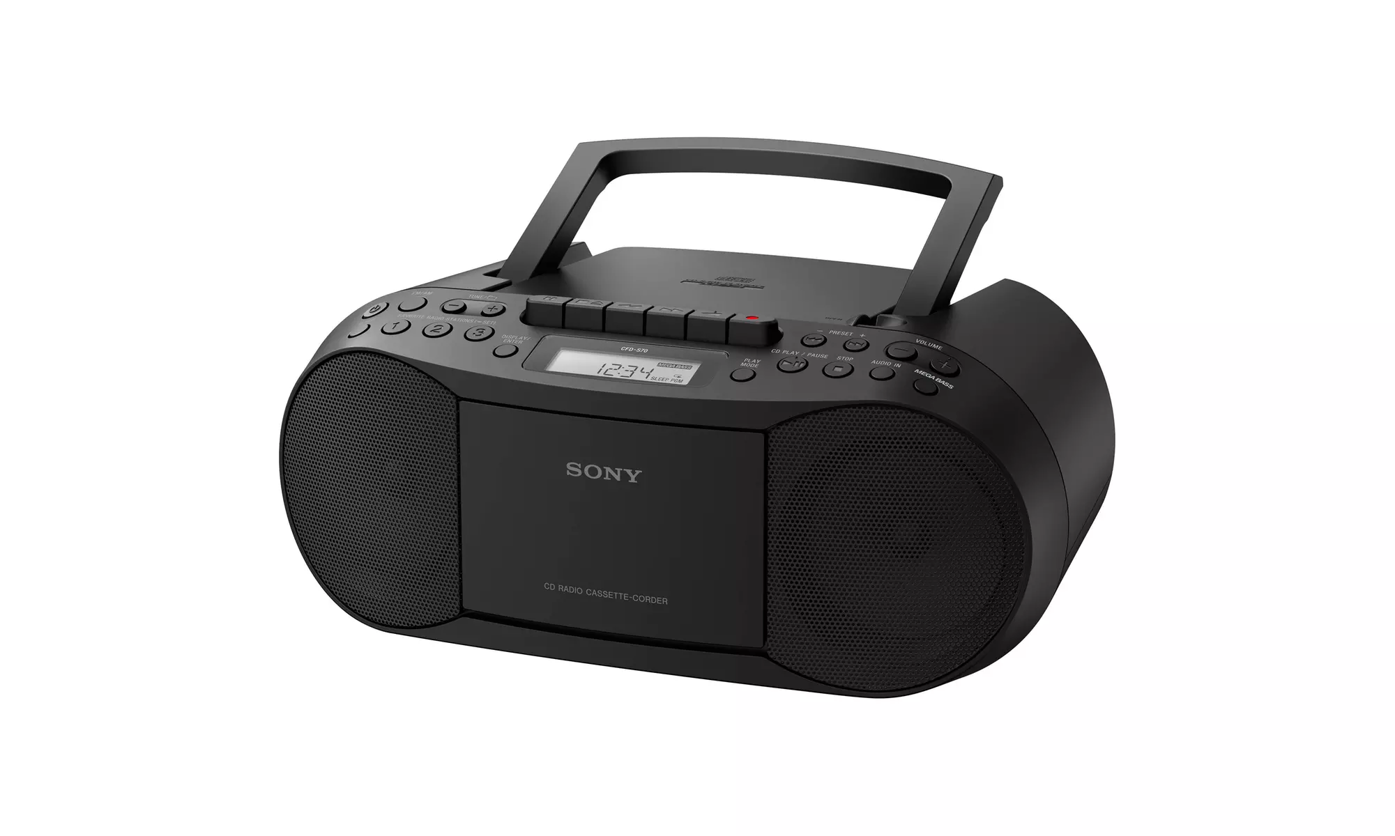 Sony CFDS70BLK CD/Cassette Boombox Home Audio Radio, Black Bundle - Primary Image